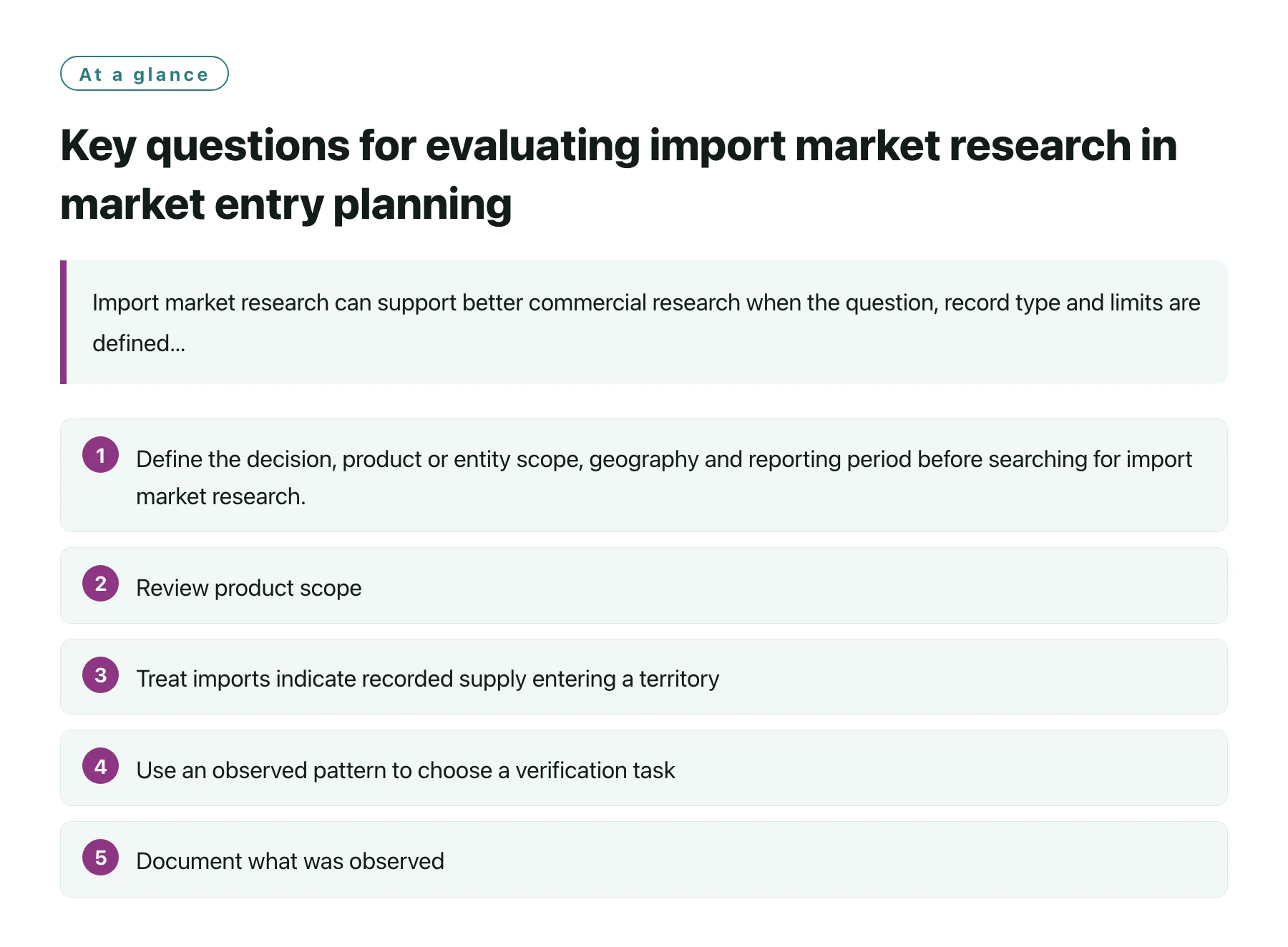 Key questions for evaluating import market research in market entry planning——全文要点速览