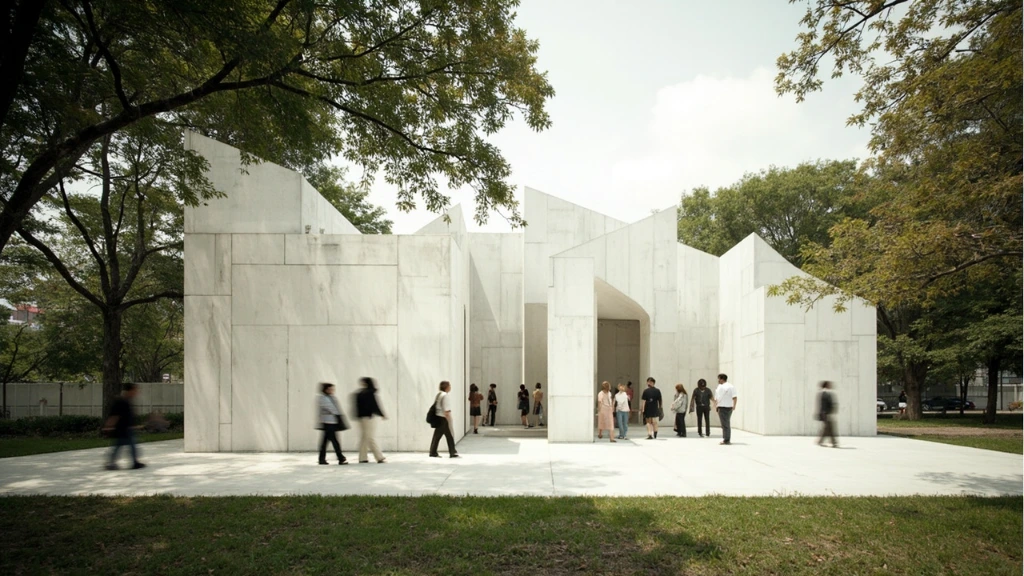 Plate 02 — Setagaya Triennial Pavilion, interior courtyard at midday.
